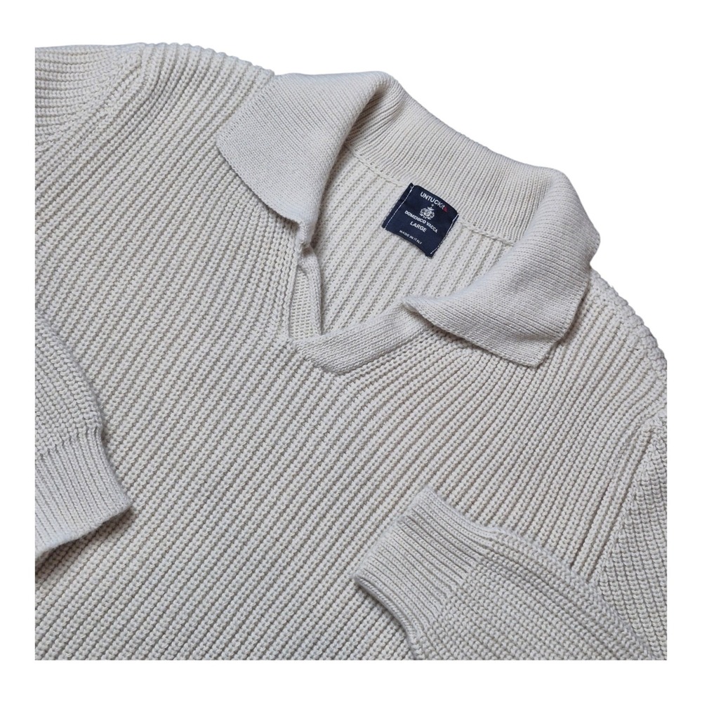UNTUCKit x Domenico Vacca Men's Large Merino Wool Blend Polo Sweater Italy